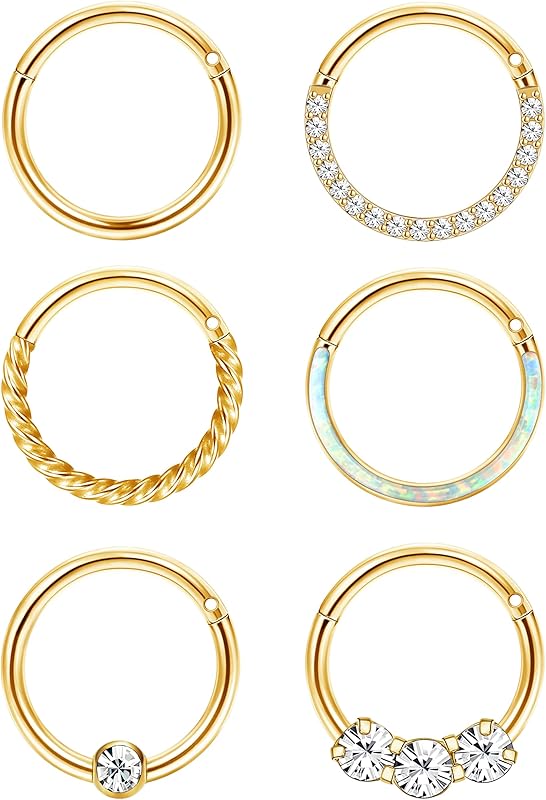 JStyle 16G/18G Surgical Steel Septum Nose Hoop Rings